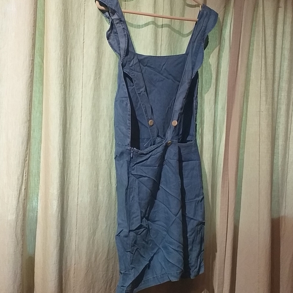 Zara Woman Denim Tencel Coverall Dress Size L - Picture 2 of 3